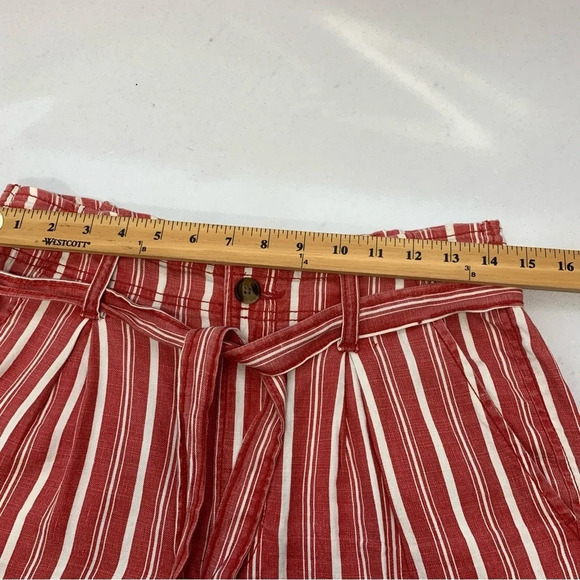 American Eagle Shorts Woman 6  Linen Blend Paper Bag Belted Pockets - Picture 9 of 11